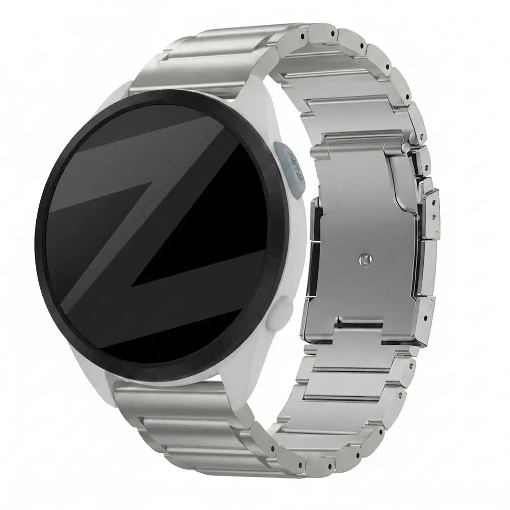 Bandz Garmin Forerunner 165 Titanium Link Strap (Silver)