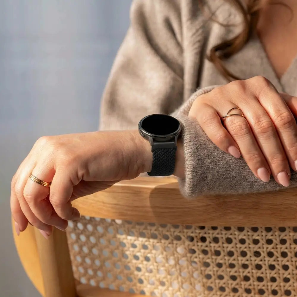 Bandz Garmin Approach S40 gevlochten band 'Parachute' (zwart)