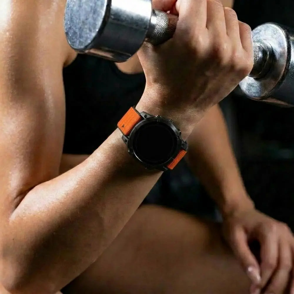 Garmin Fenix 7 Hybrid Nylon Strap (Orange)