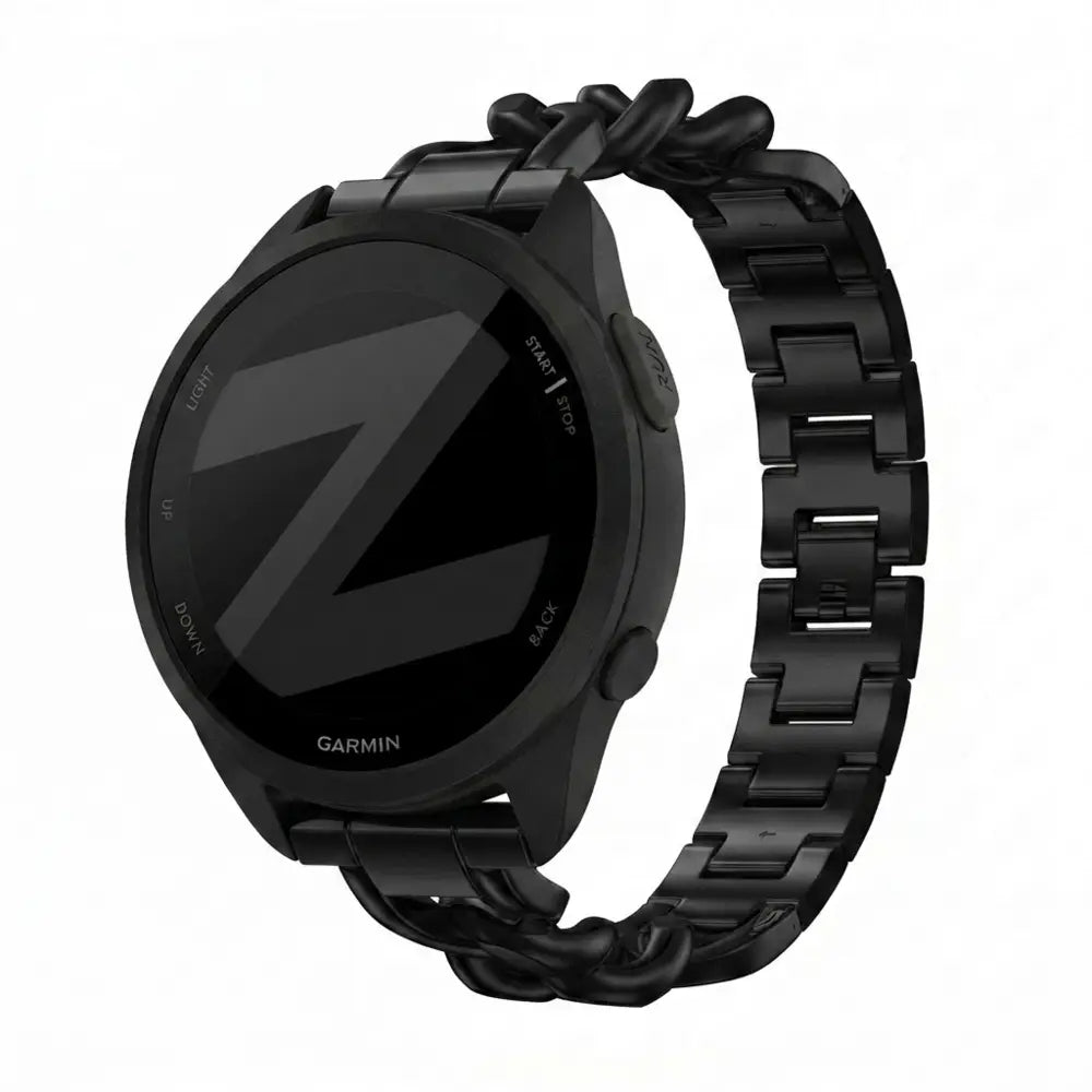 Bandz Garmin Forerunner 165 Metal Strap 'Chains' (Black)