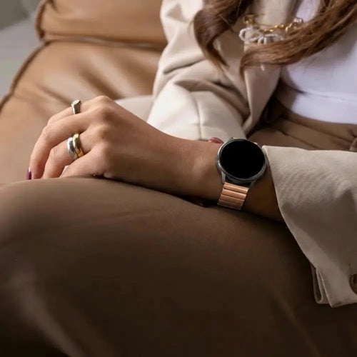 Bandz Garmin Vivomove 3 stalen band 'One Bead' (rosé goud)