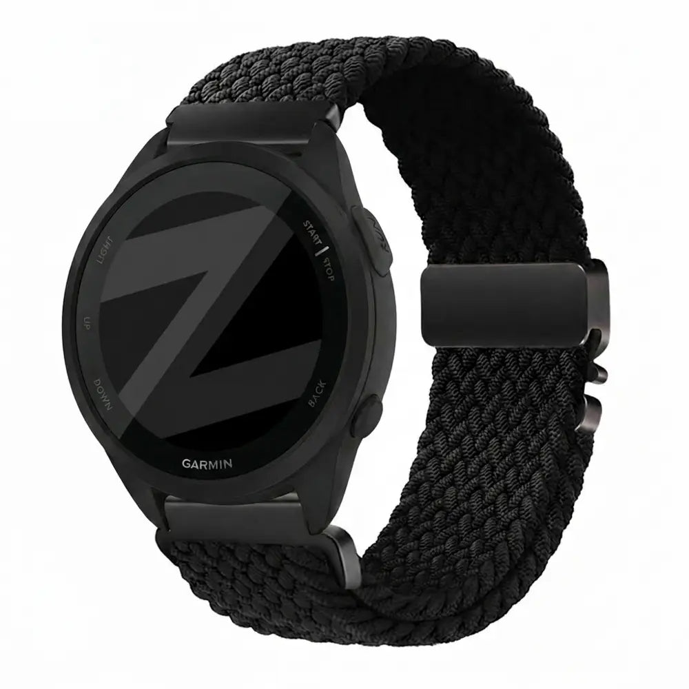 Bandz Garmin Forerunner 165 Braided Strap 'Parachute' (Black)