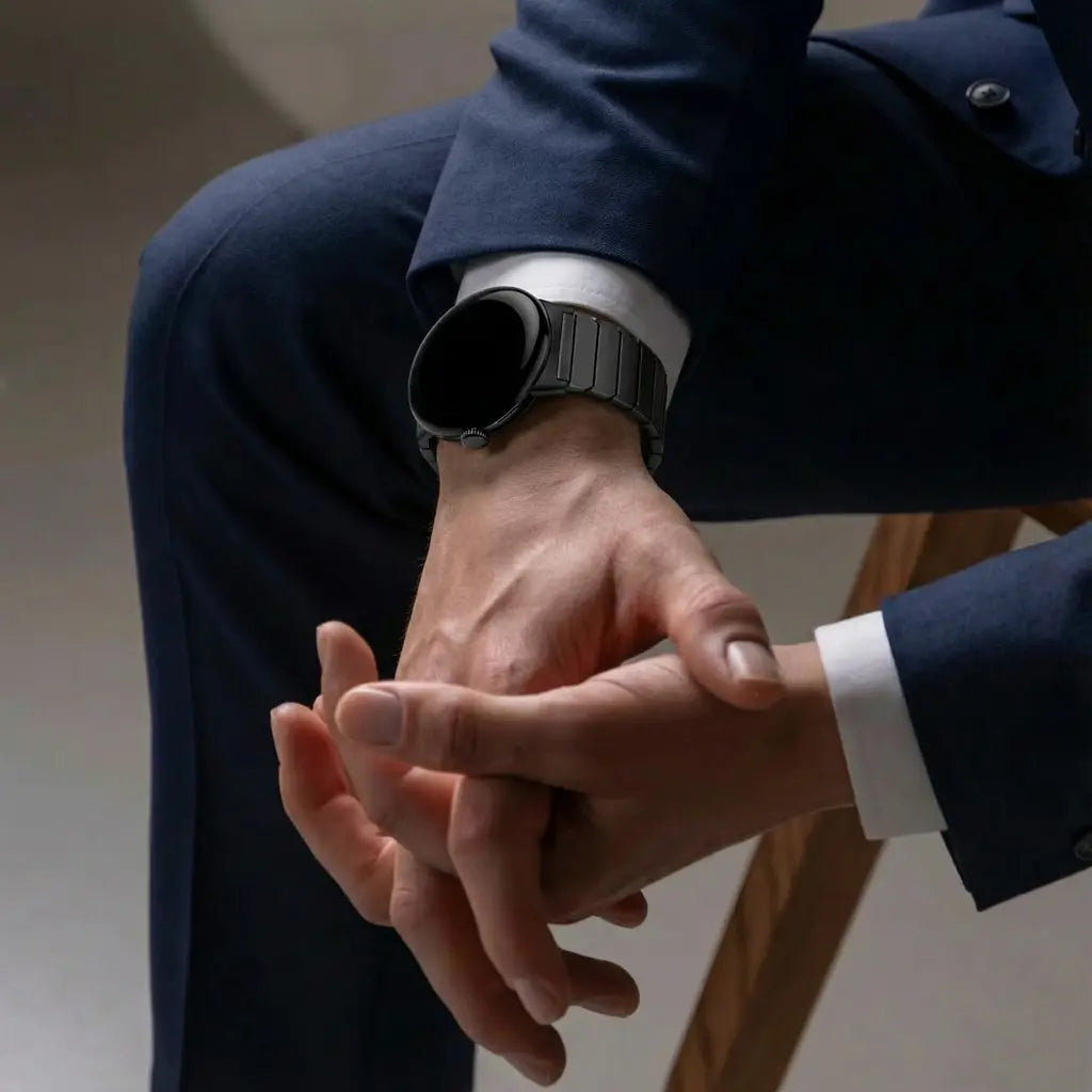 Google Pixel Watch 3 - 45mm luxe metalen band (zwart)