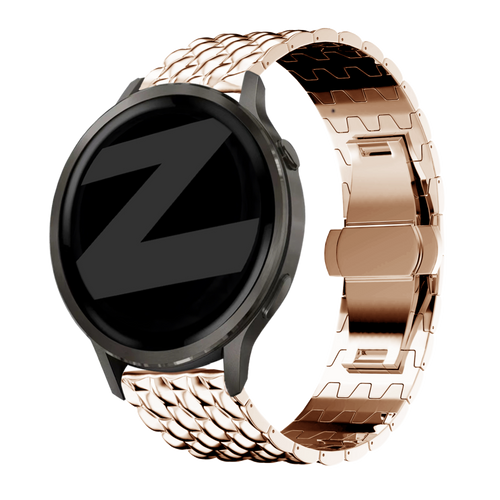 Bandz Garmin Forerunner 70 stalen band 'Dragon' (roségoud)