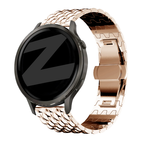 Bandz Garmin Forerunner 70 stalen band 'Dragon' (roségoud)