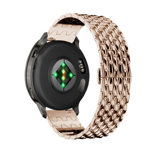 Bandz Garmin Forerunner 70 stalen band 'Dragon' (roségoud)