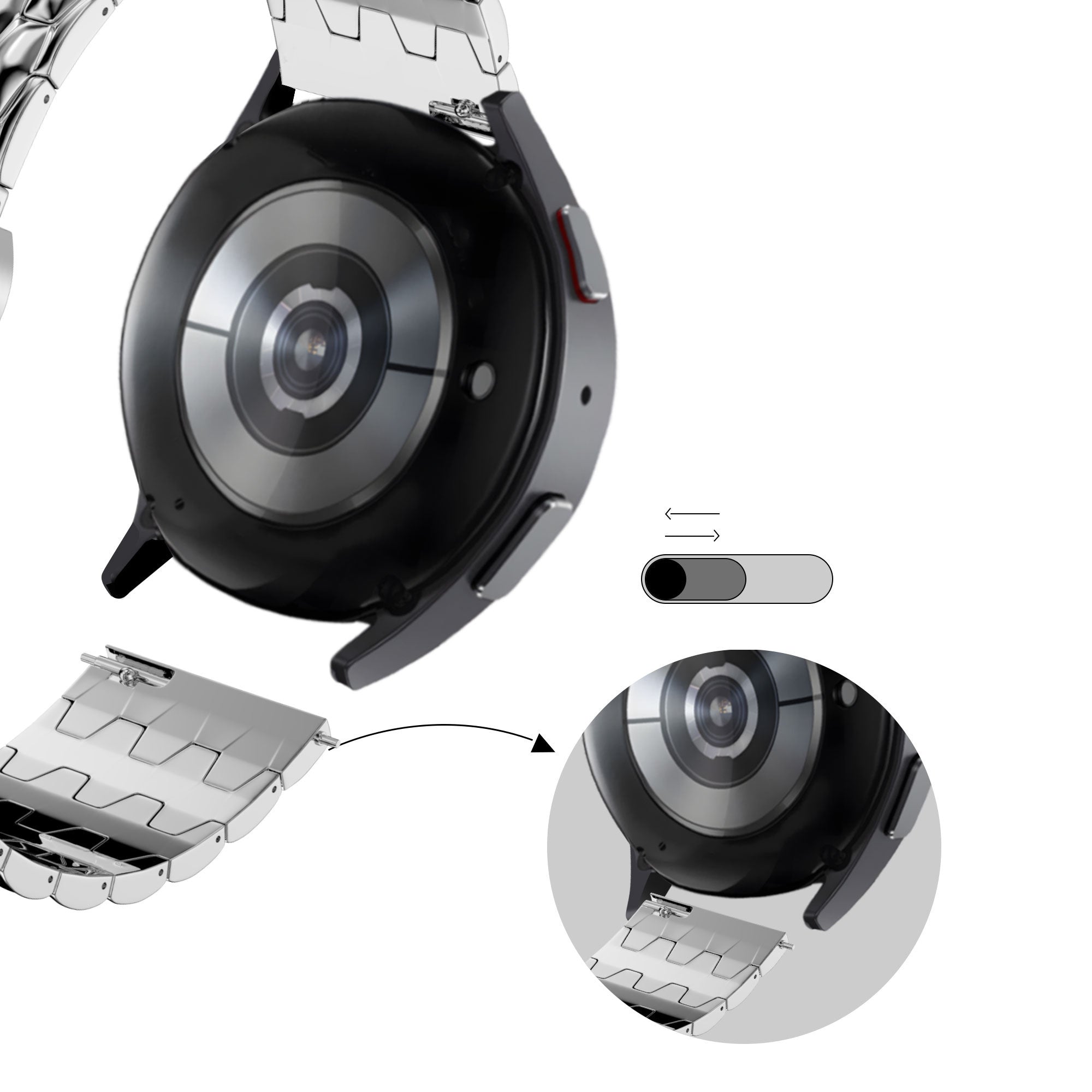 Bandz Garmin Vivoactive 5 Steel Strap 'Dragon' (Silver)