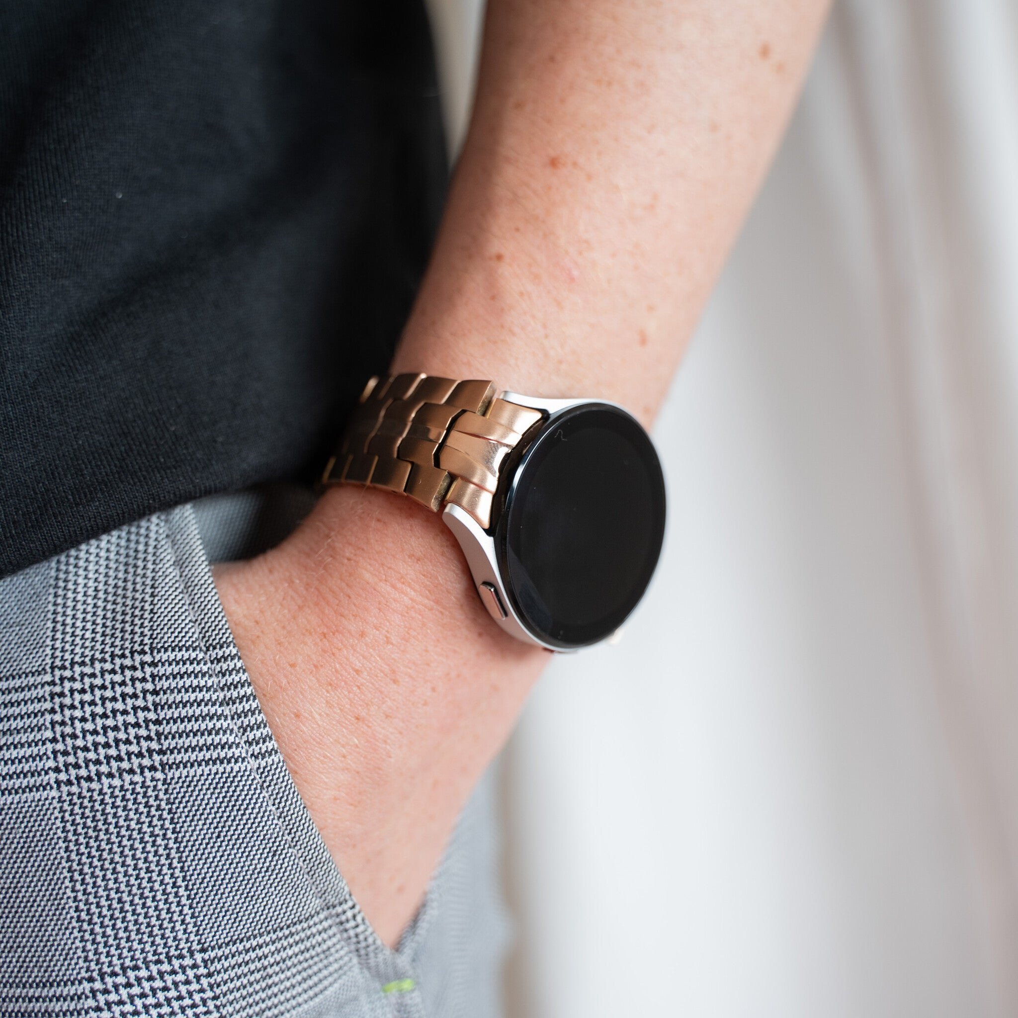 Samsung Galaxy Watch 7 - 44mm steel iron band (rosé goud)