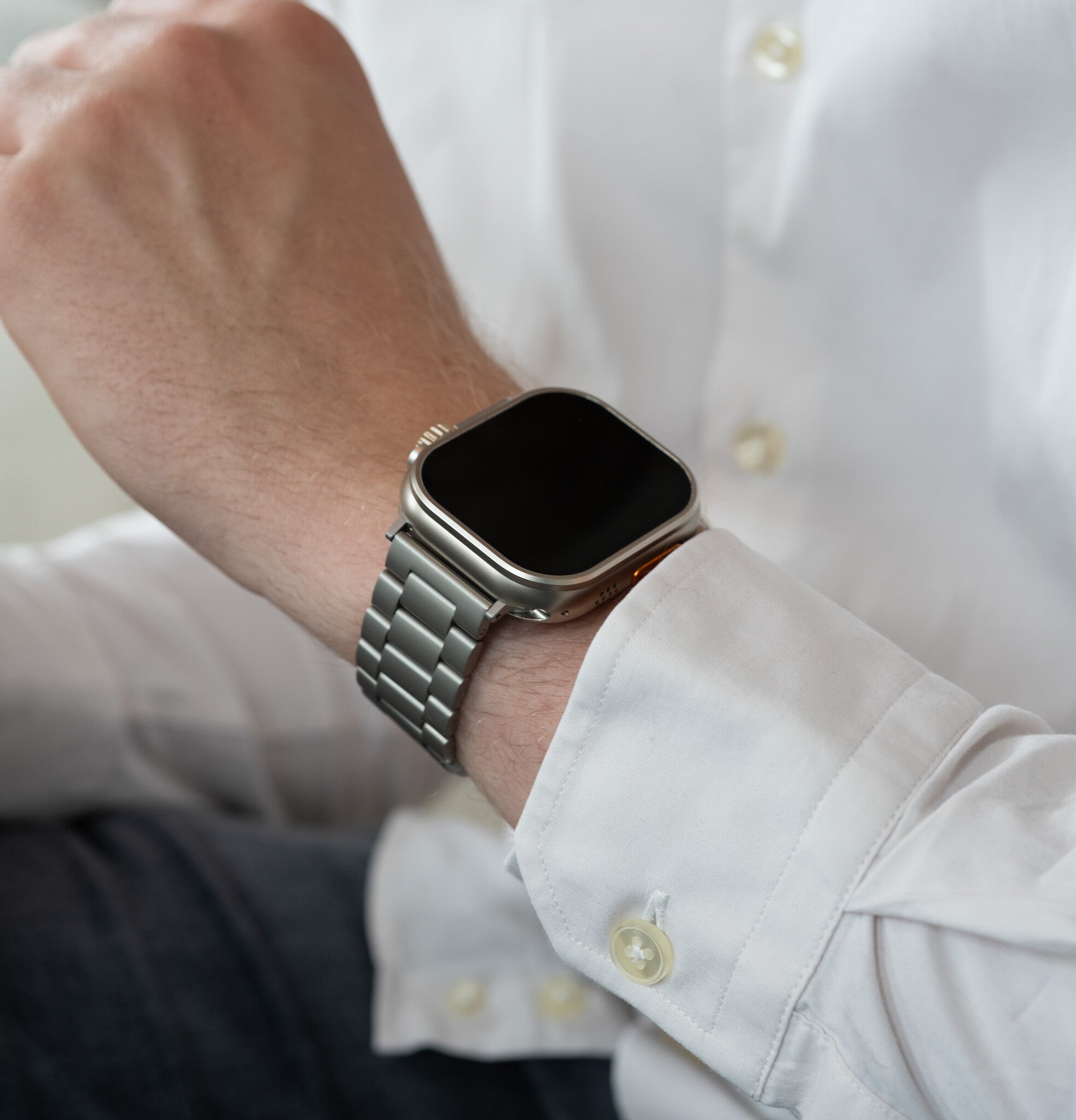 Apple Watch stalen band (titanium)