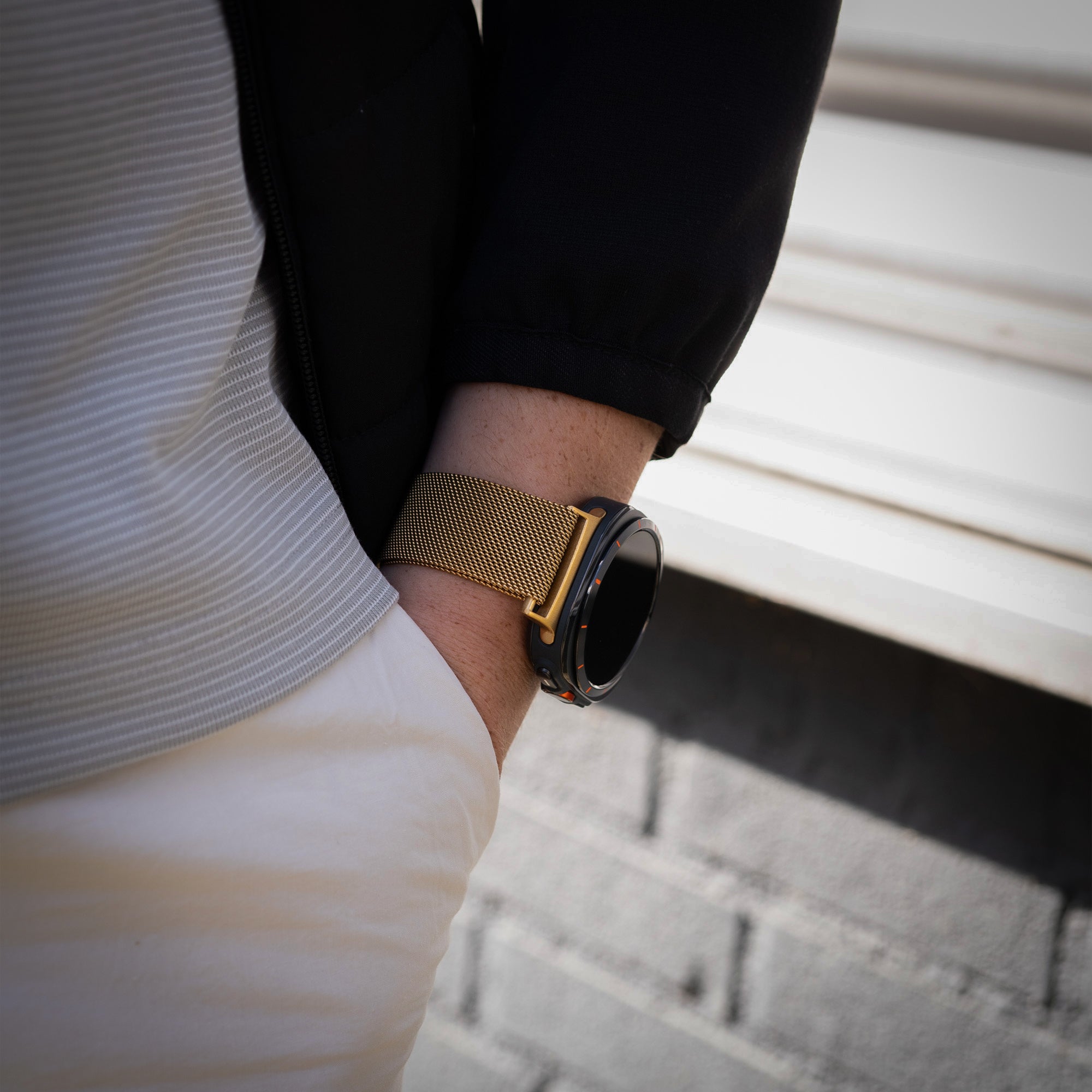 Samsung Galaxy Watch Ultra Milanese band (goud)