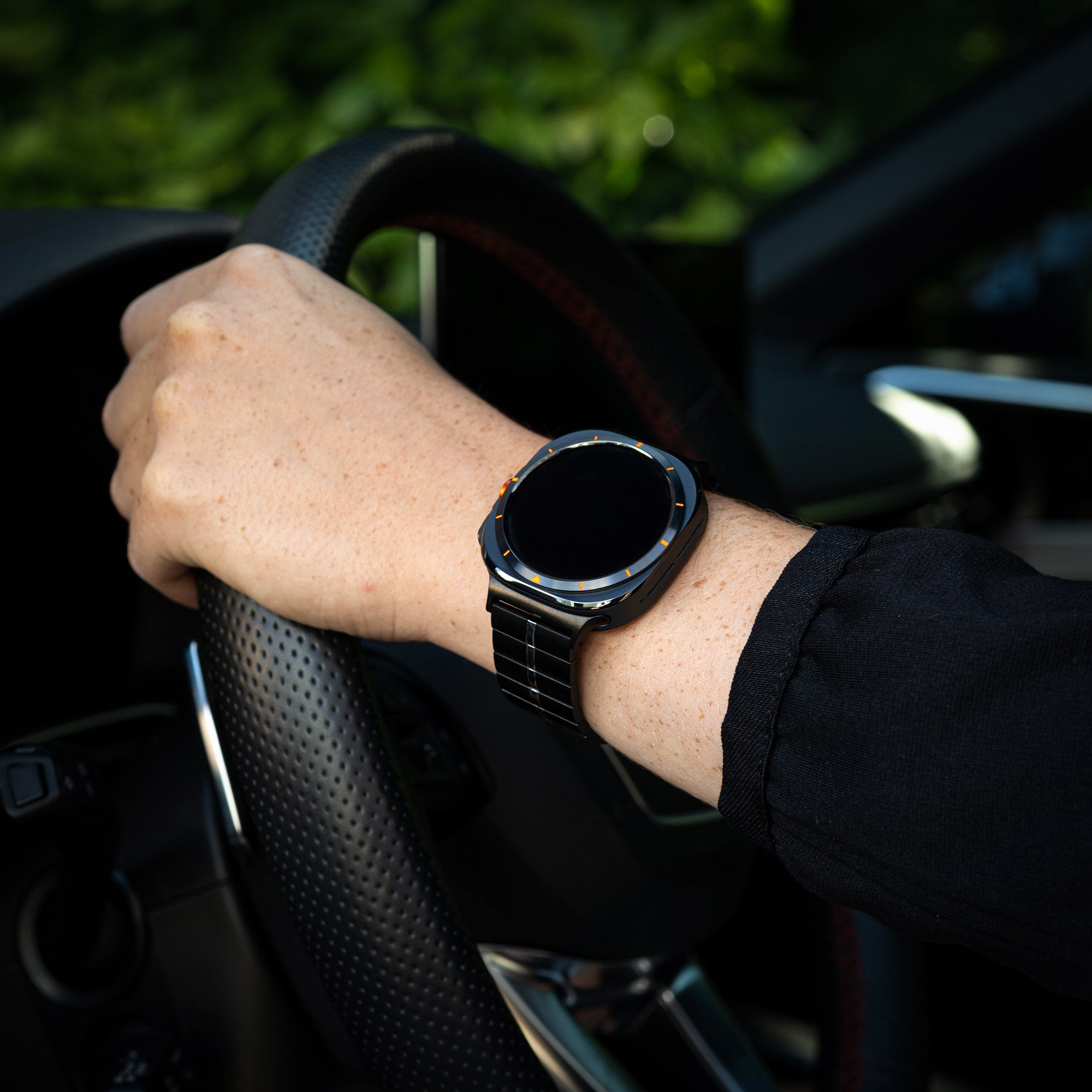 Samsung Galaxy Watch Ultra Premium Metal Strap (Black/Silver)