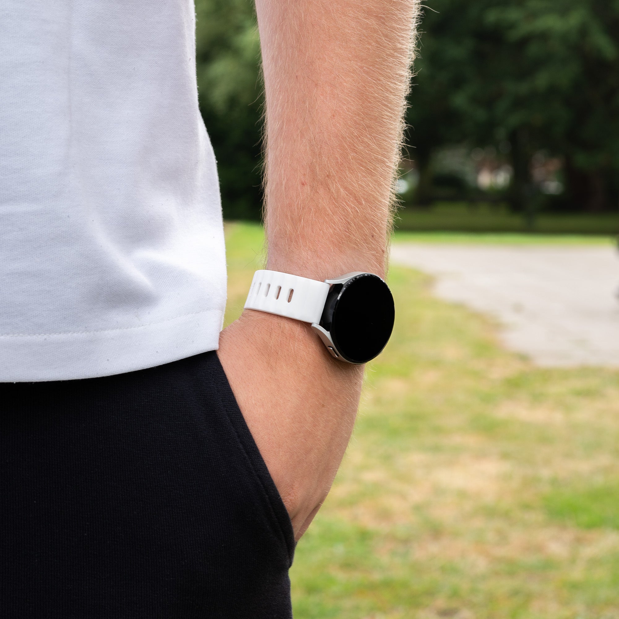 Coros Pace 2 outdoor siliconen bandje (wit)