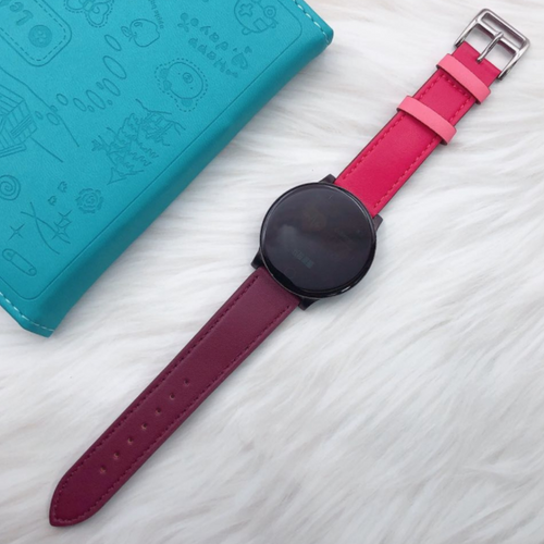 Huawei Watch Ultimate leren duo bandje (knalroze/roodbruin)