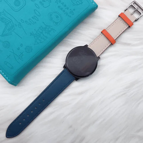 Amazfit Active 2 Leather Duo Strap (White/ Dark Blue)