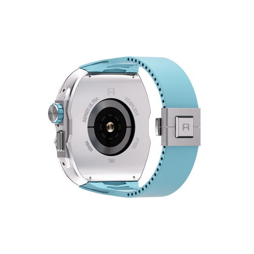 Reqior Apple Watch Ultra case met rubberen band (blauw)