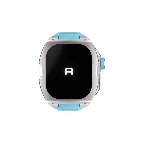 Reqior Apple Watch Ultra case met rubberen band (blauw)