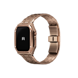 Reqior Apple Watch 45mm Kast met Stalen Band (Roségoud)