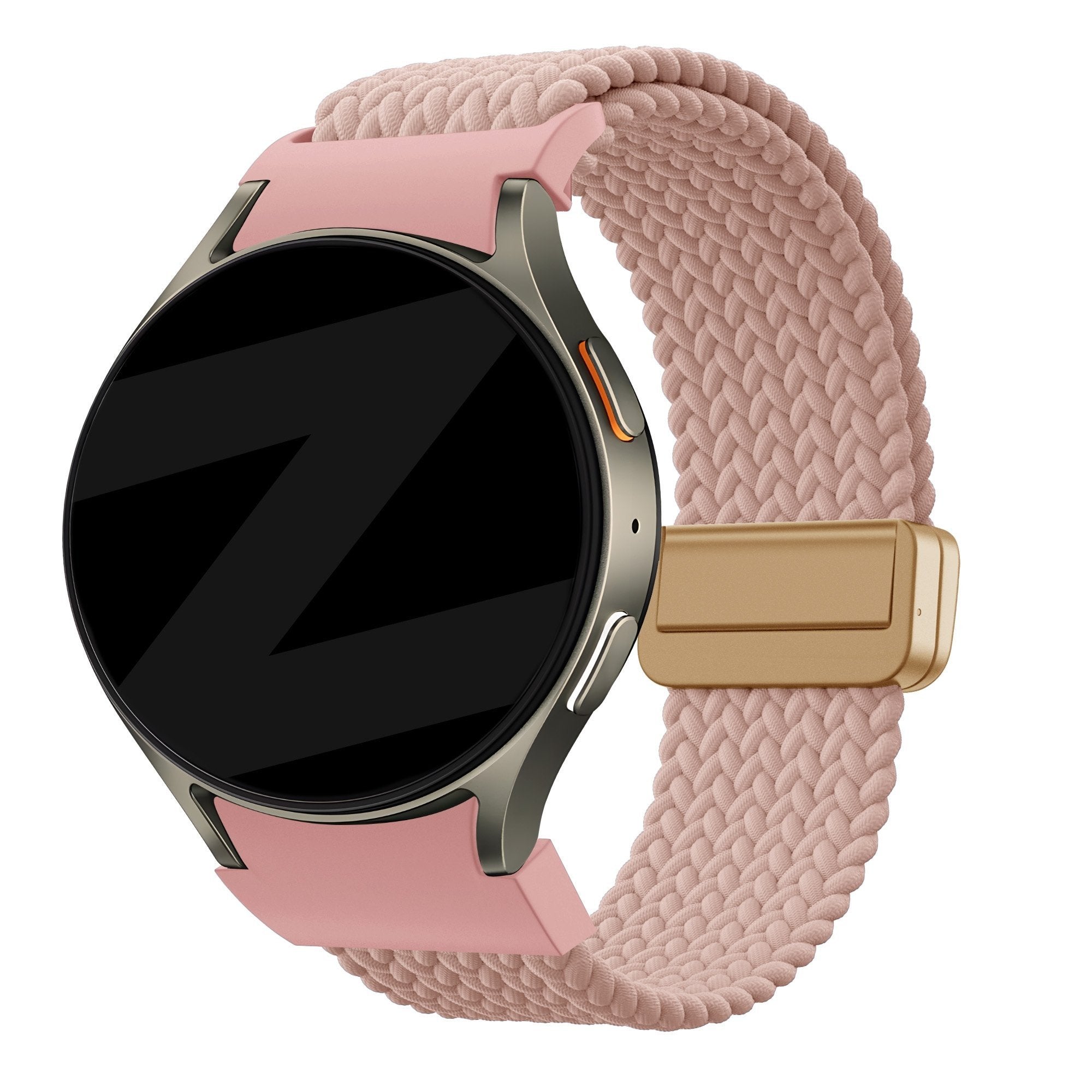 Bandz Samsung Galaxy Watch 5 - 44mm gevlochten band 'Easy fit' (roze)