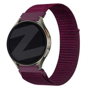 Bandz Samsung Galaxy Watch 7 - 44mm nylon band 'Easy fit' (plum)
