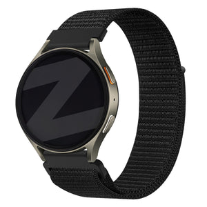 Bandz Samsung Galaxy Watch 46mm nylon band 'Easy fit' (zwart)