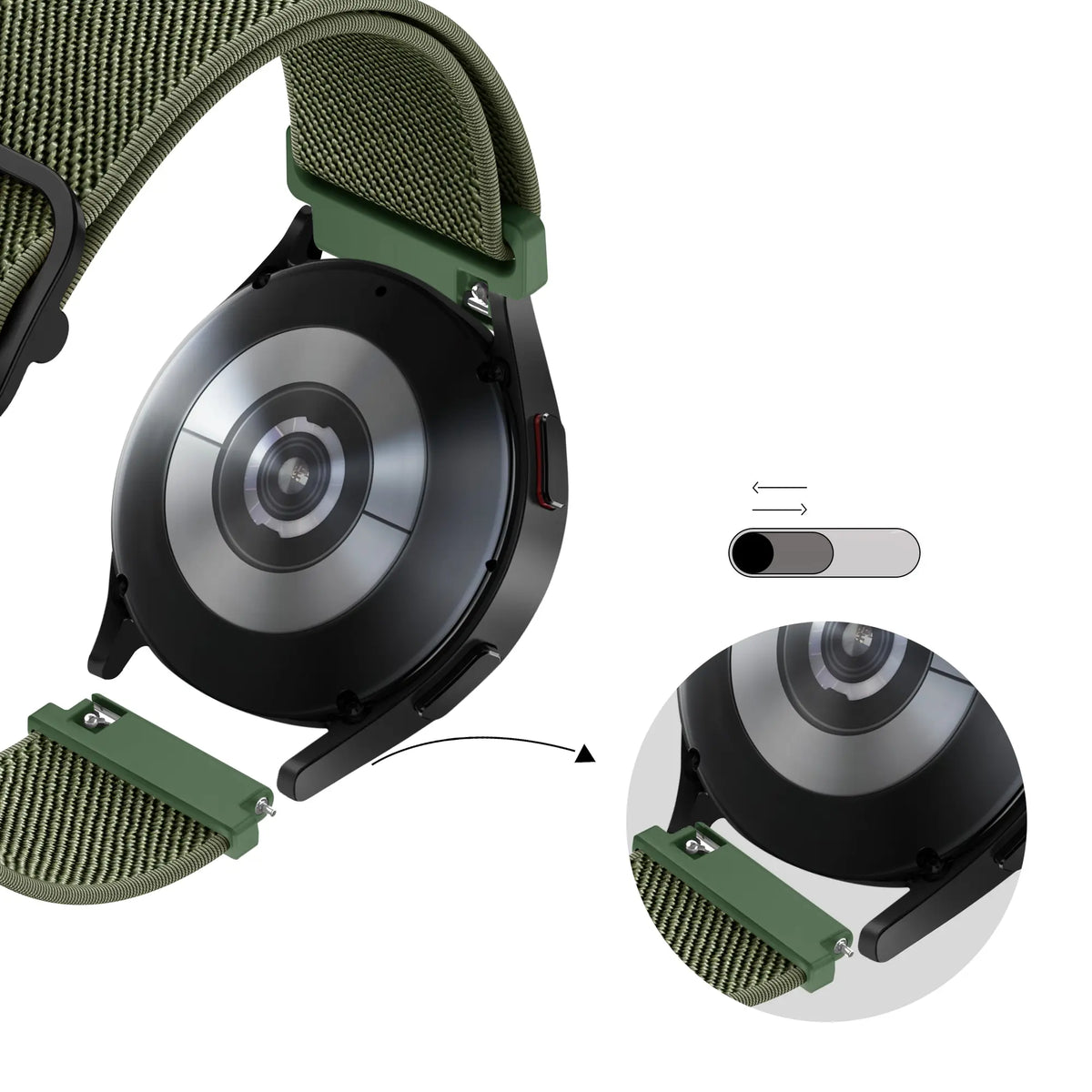 Bandz Oppo Watch X2 Mini elastisch bandje (legergroen)