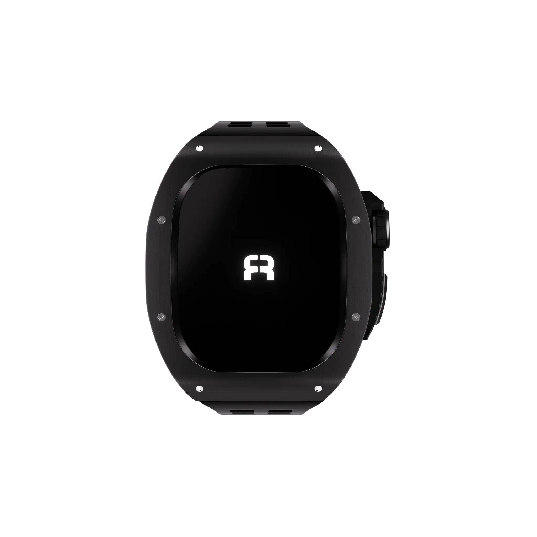 Reqior Apple Watch 45mm polymer en metalen case met rubberen band (zwart)
