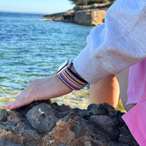 Apple Watch elastisch bandje (colourful stripes)