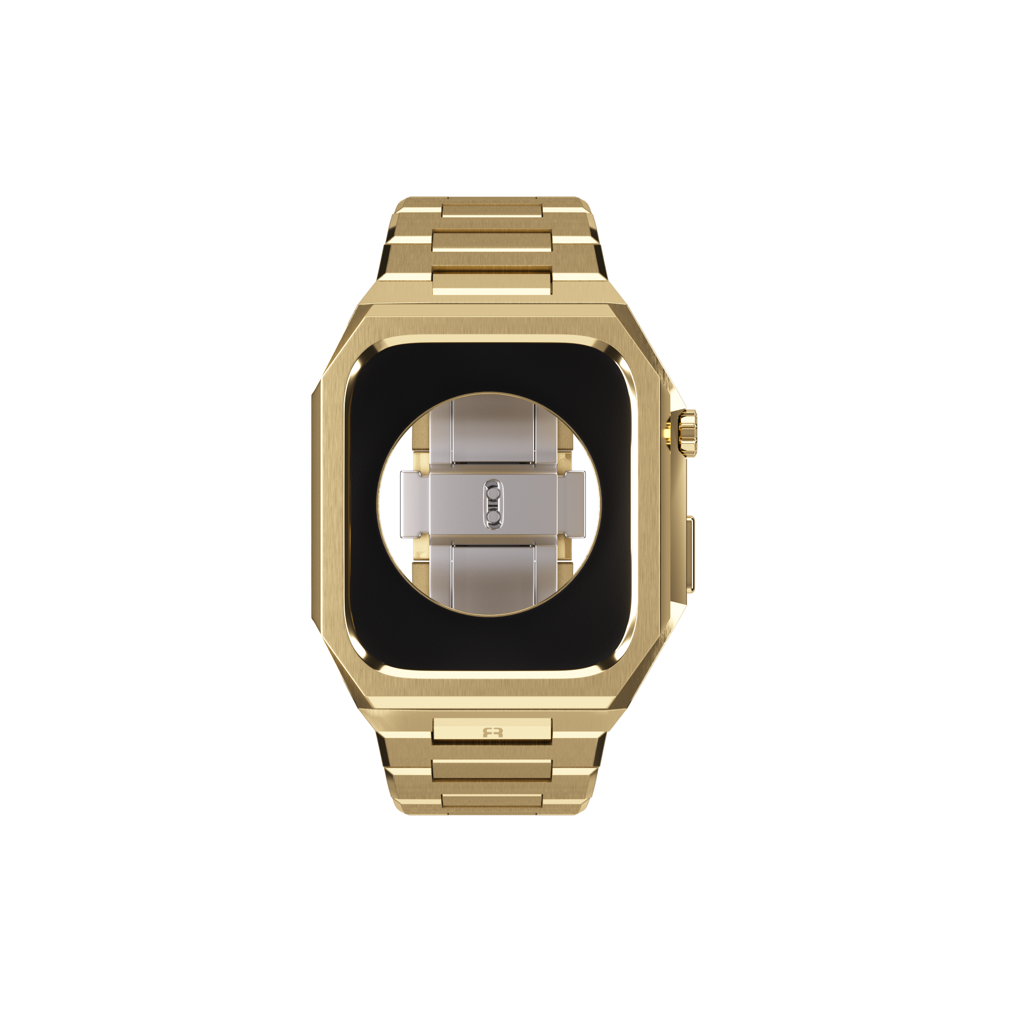 Reqior Apple Watch 45mm case met stalen band 'Nautilus' (goud)