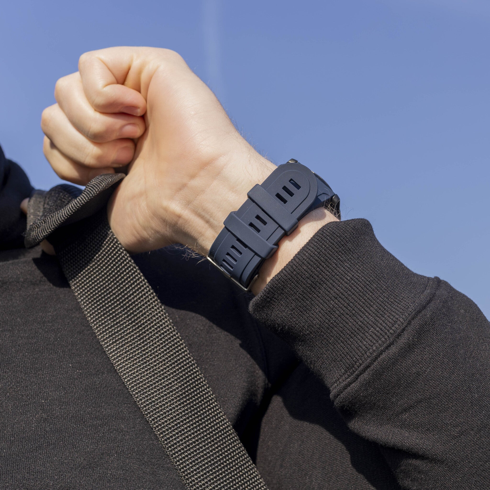 Garmin Fenix 7x glossy silicone band (donkerblauw)