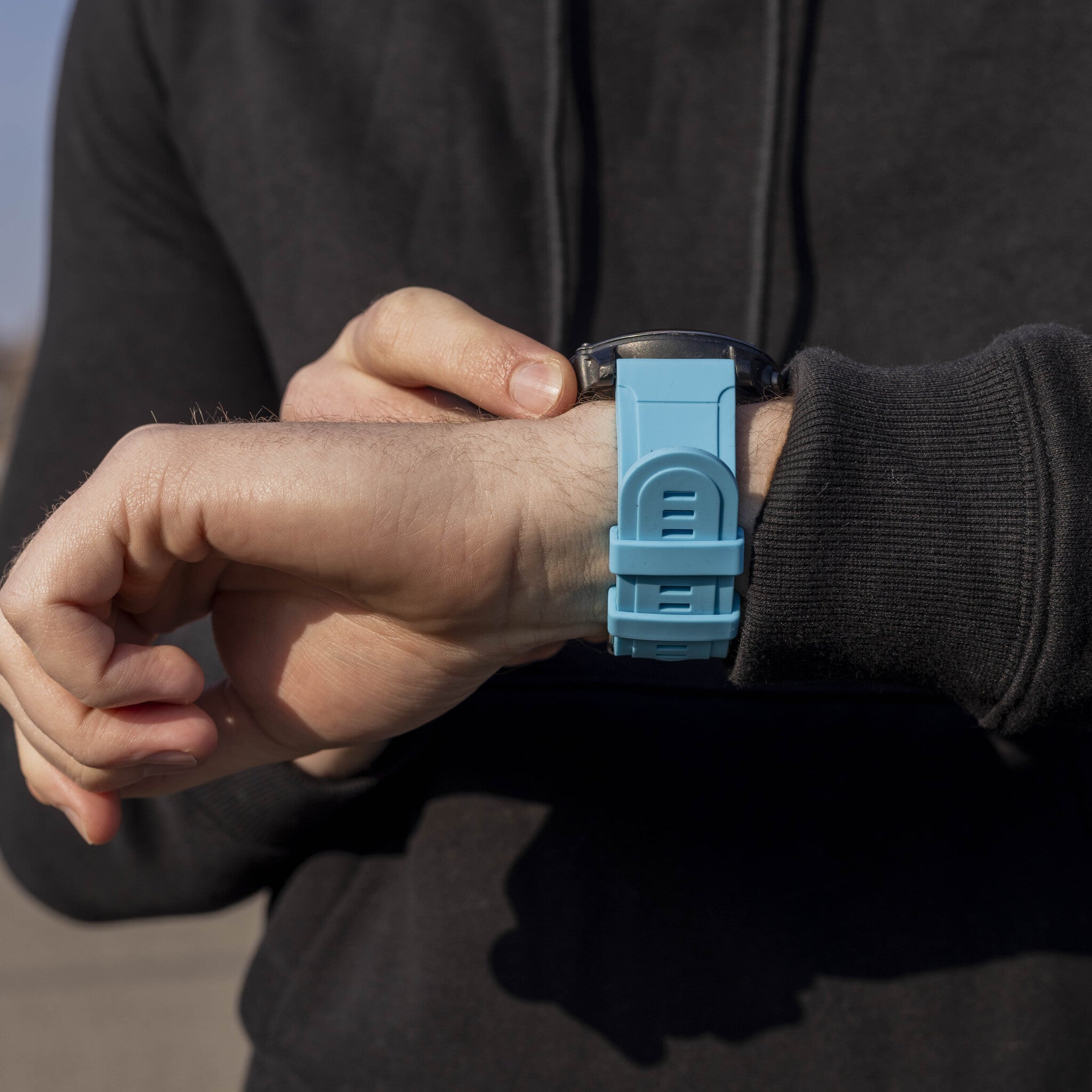 Garmin Fenix 7x glossy silicone band (lichtblauw)