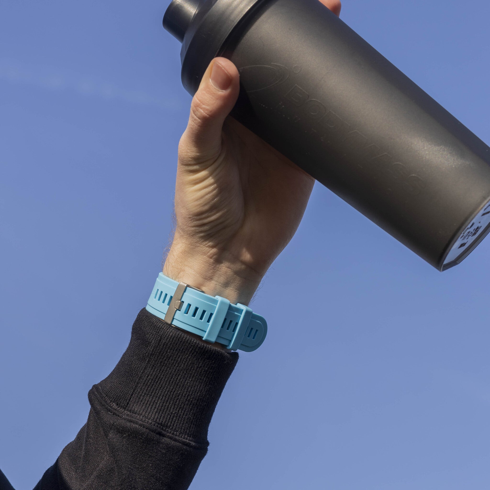 Garmin Fenix 7x glossy silicone band (lichtblauw)