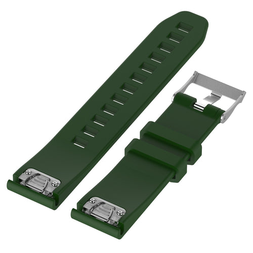 Garmin Fenix 8 Pro - 47mm Glossy Silicone Strap (Army Green)