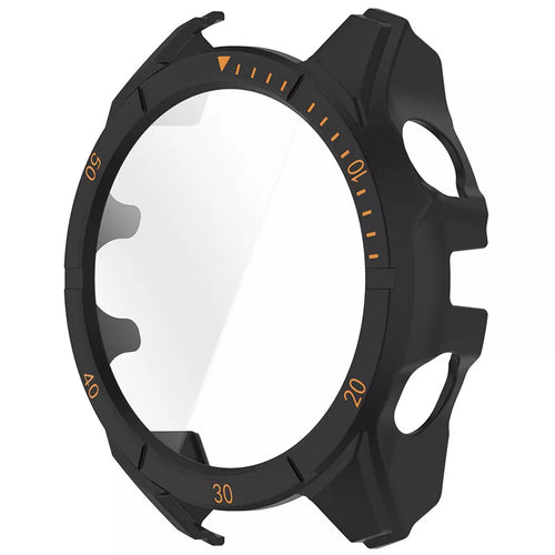 Garmin Fenix 8 - 47mm SOLAR hard case met glas (zwart/oranje)