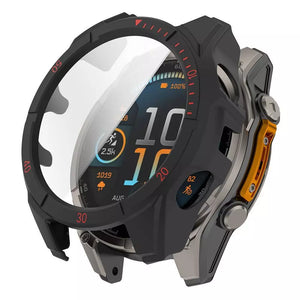 Garmin Fenix 8 - 47mm AMOLED hard case met glas (zwart/rood)