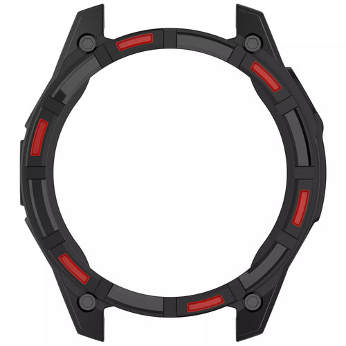 Garmin Fenix 8 - 51mm SOLAR Rugged TPU case (zwart/rood)