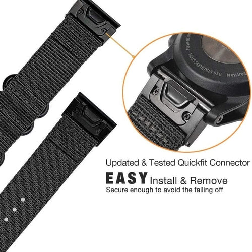 Garmin Forerunner 970 nylon gesp band (zwart)
