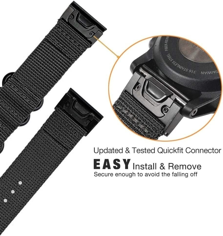 Garmin Tactix 8 - 51mm nylon gesp band (zwart)