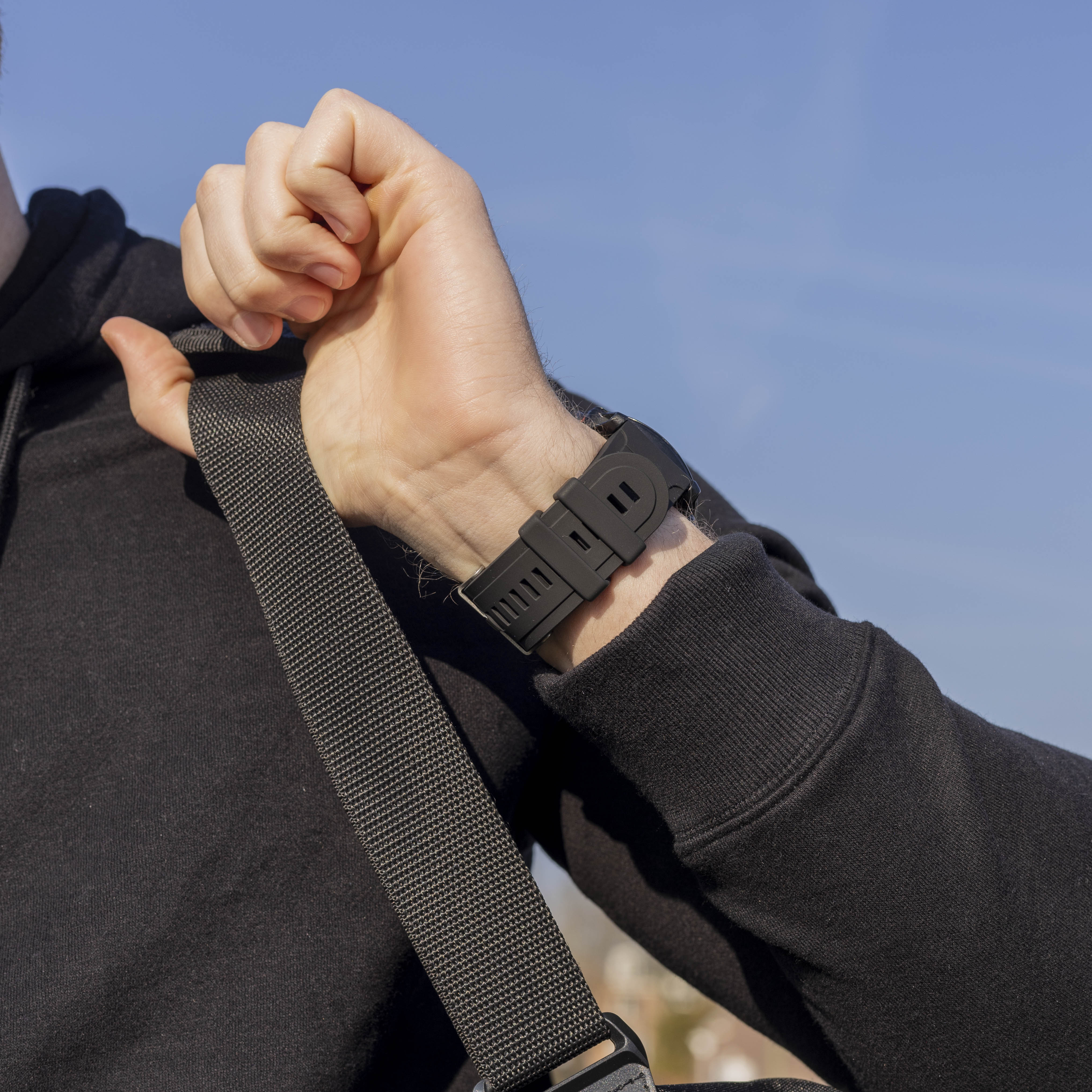 Garmin Fenix 5x / 6x glossy silicone band (zwart)