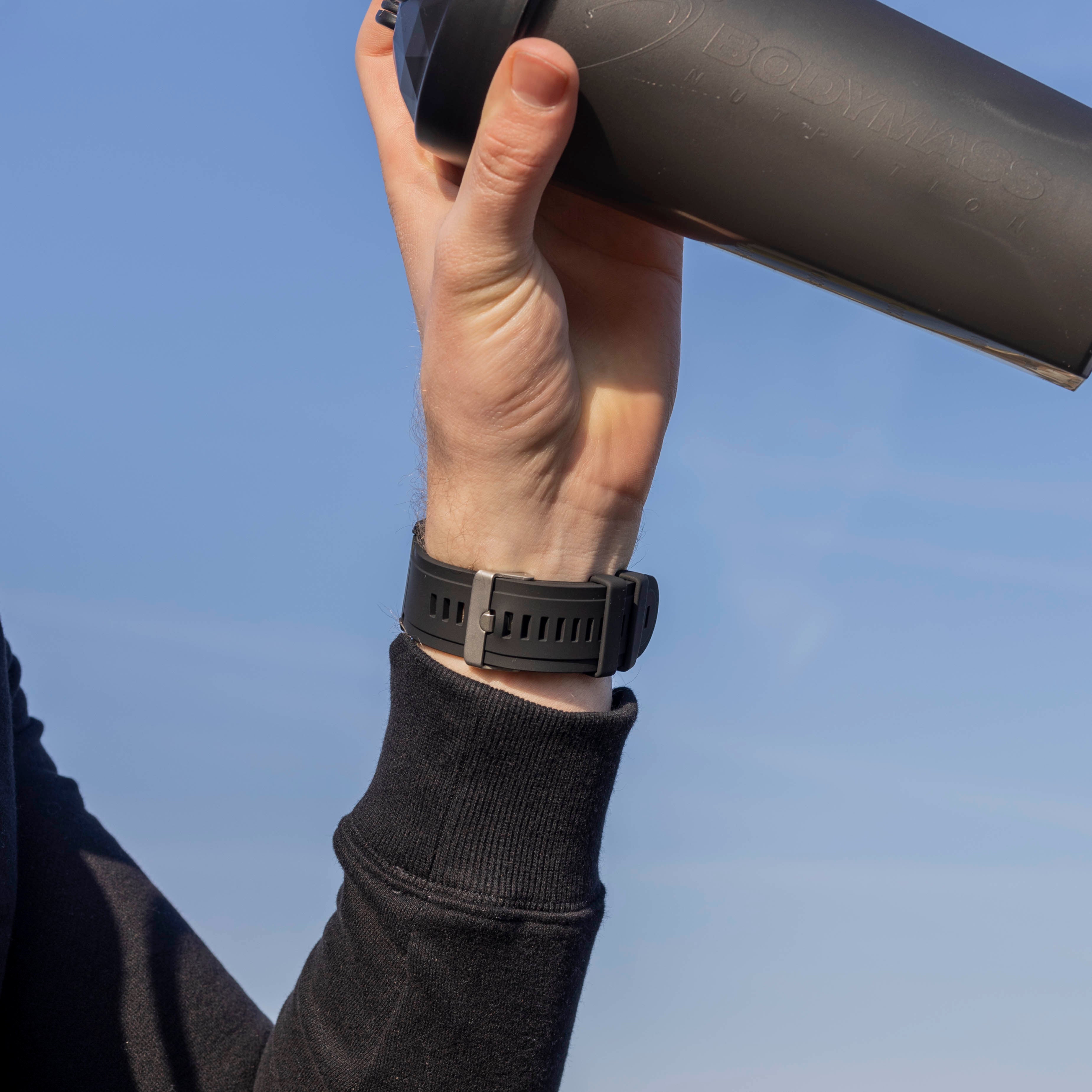 Garmin Fenix 5x / 6x glossy silicone band (zwart)