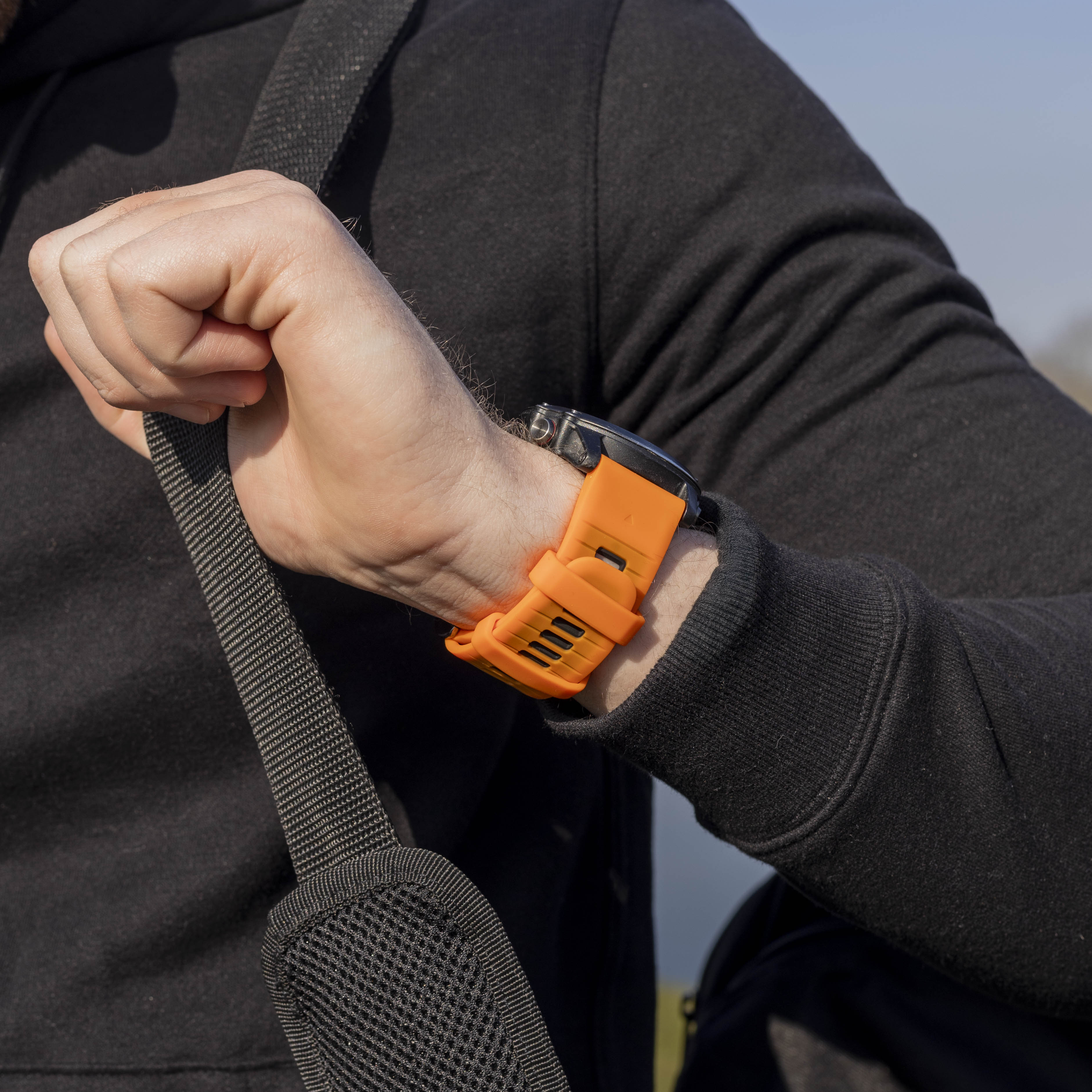 Garmin Fenix 7x sport gesp band (oranje/zwart)