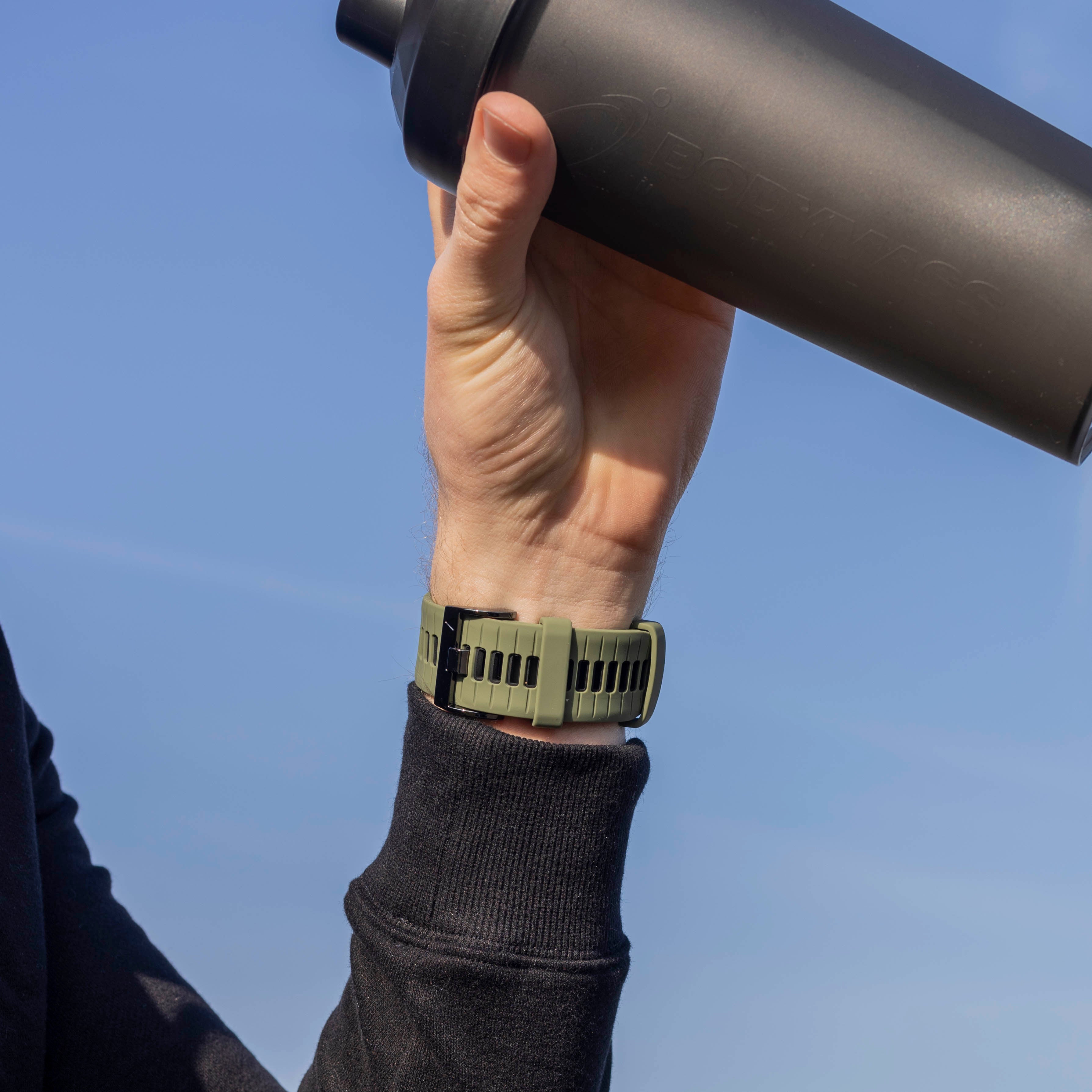 Garmin Quatix 3 / 6x / 7x Solar sport gesp band (olijfgroen/zwart)