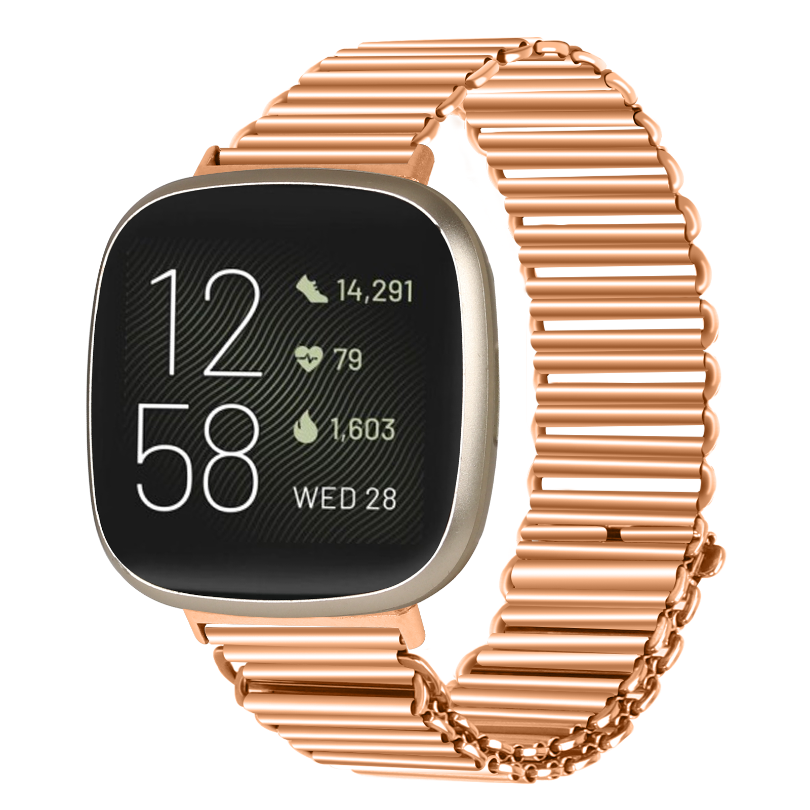 Metal Band Fitbit Versa Rose Gold Strap Moolia Compatible With