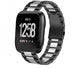 Fitbit Versa (2) stalen band (zwart/zilver)