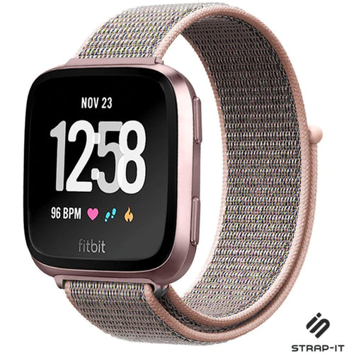 Fitbit Versa (2) nylon band (roze)