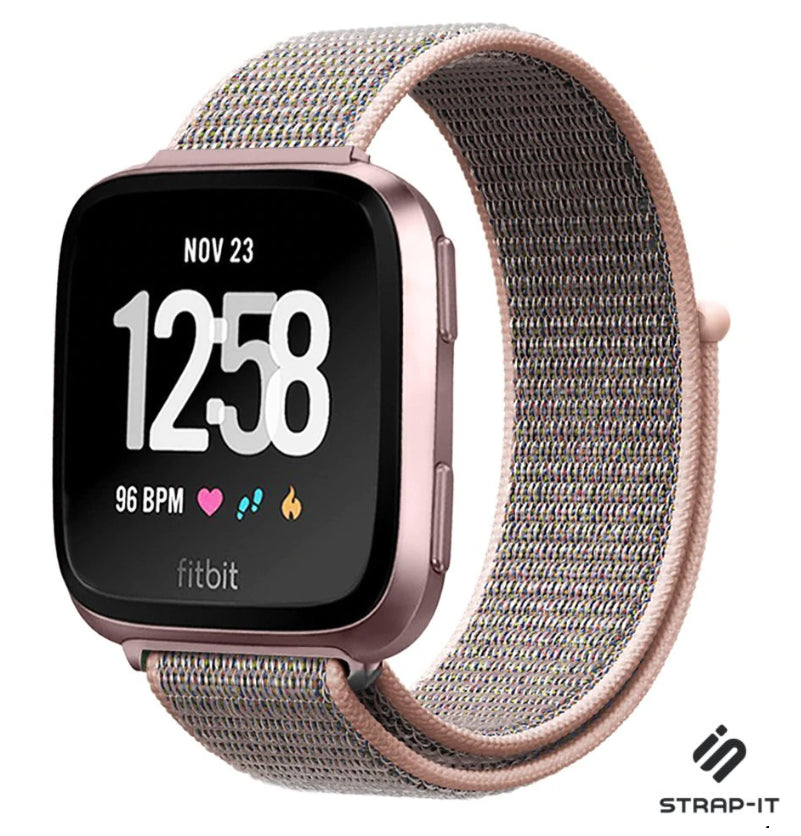 Fitbit Versa (2) nylon band (roze)