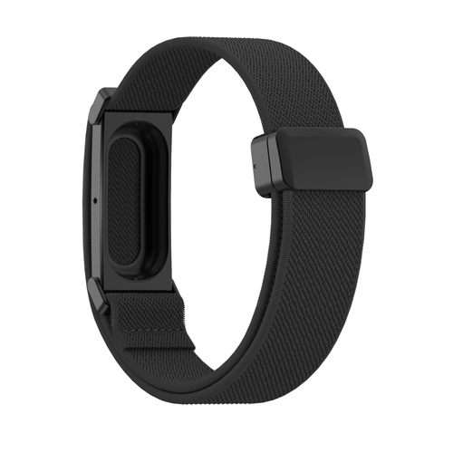 Bandz Fitbit Air biceps nylon band met D-buckle (zwart)