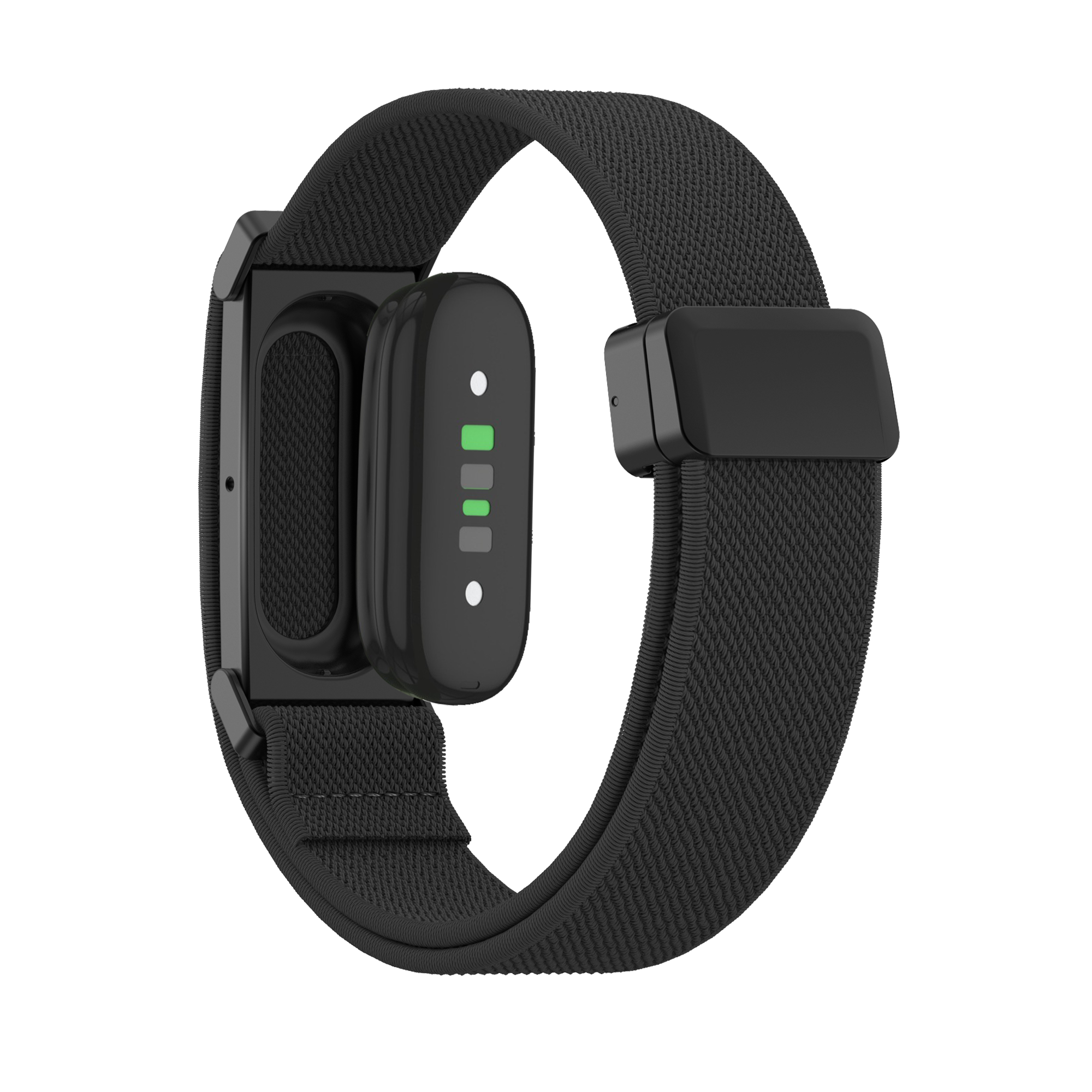Bandz Fitbit Air biceps nylon band met D-buckle (zwart)