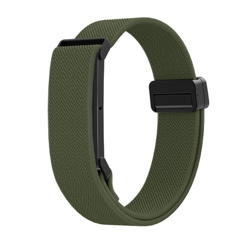 Bandz Fitbit Air nylon band met D-buckle (legergroen)