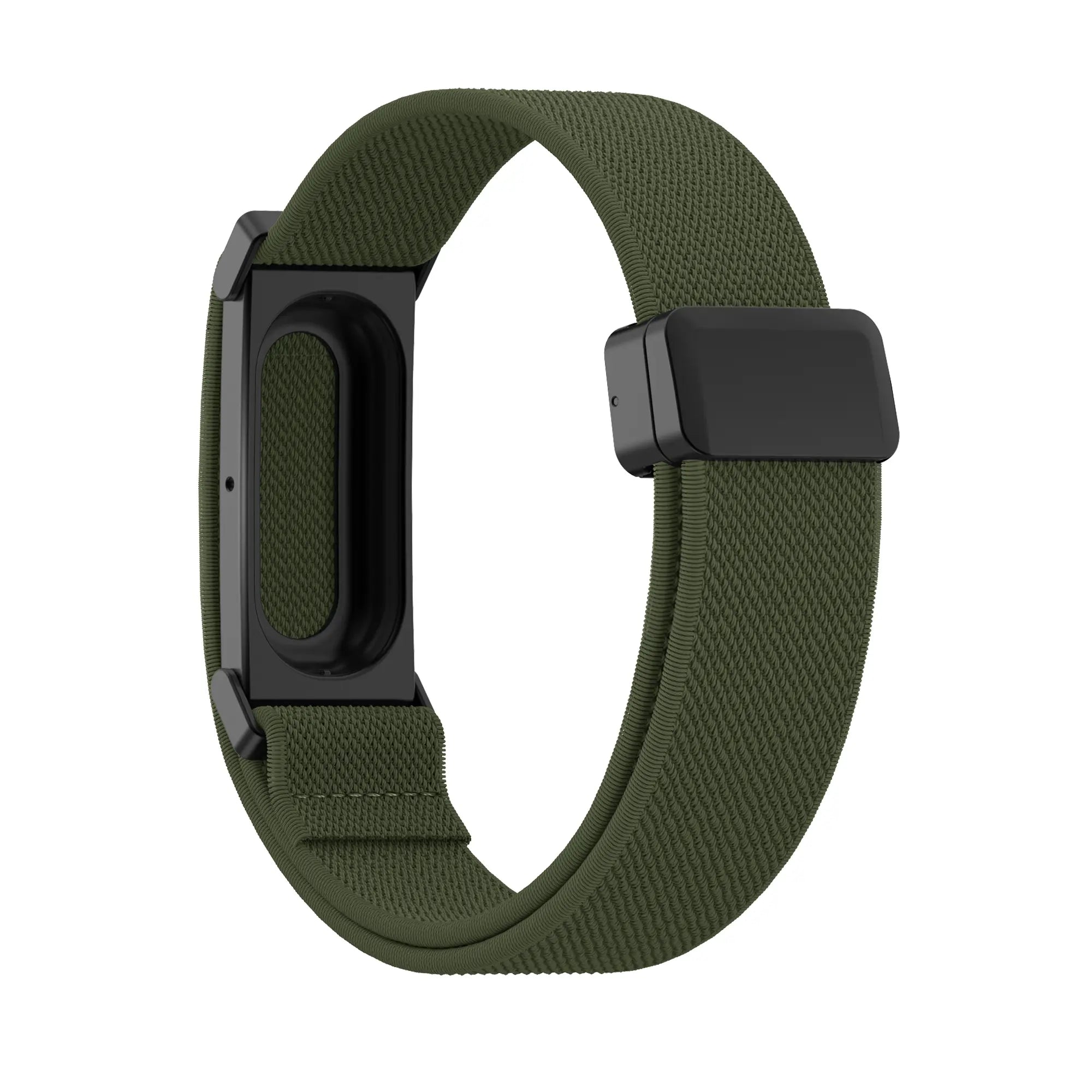Bandz Fitbit Air nylon band met D-buckle (legergroen)