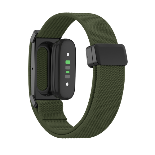 Bandz Fitbit Air biceps nylon band met D-buckle (legergroen)